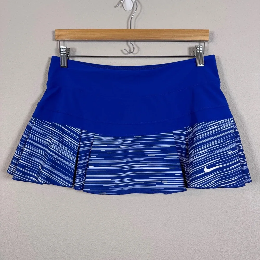 Nike Dri-FIT Athletic Skort Women's Medium Royal Blue Tennis Golf Pleated Skort